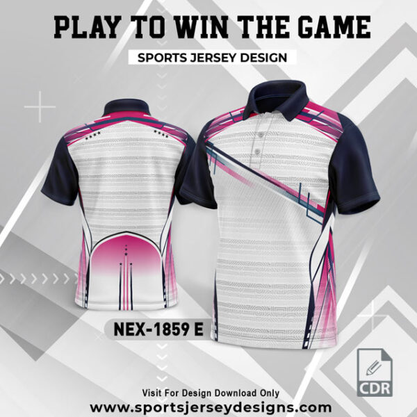 NEX 1859-E WHITE WITH PINK GRADIENT SPORTSWEAR SUBLIMATION JERSEY DESIGN