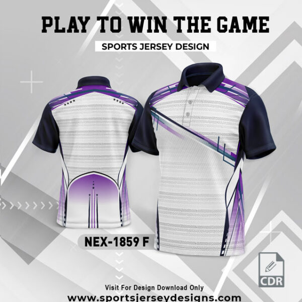 NEX 1859-F WHITE WITH PURPLLE GRADIENT SPORTSWEAR SUBLIMATION JERSEY DESIGN