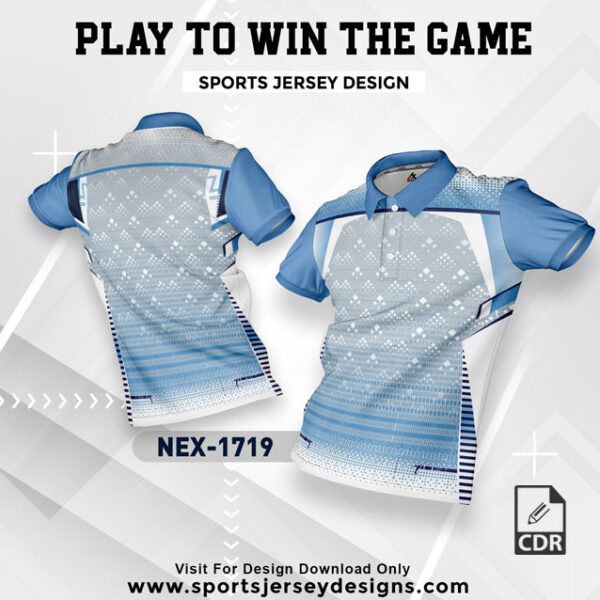 NEX 1719 SKY BLUE WITH WHITE GRADIENT SPORTSWEAR SUBLIMATION JERSEY DESIGN