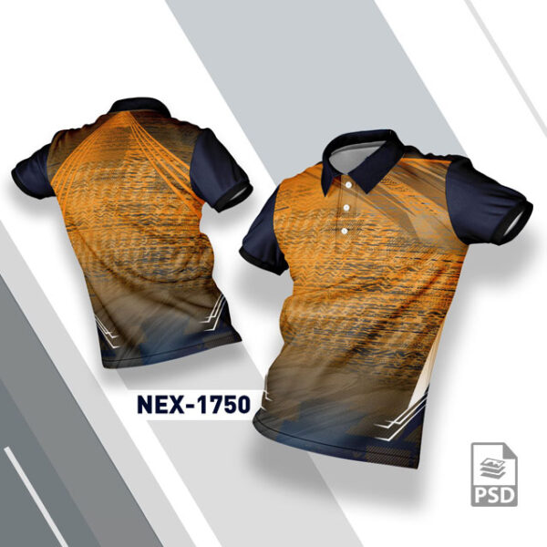 NEX 1750 ORANGE WITH NAVY BLUE GRADIENT SPORTSWEAR SUBLIMATION JERSEY DESIGN