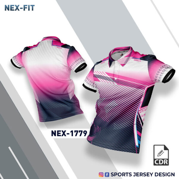 NEX 1799 PINK/WHITE WITH NAVY BLUE GRADIENT SPORTSWEAR SUBLIMATION JERSEY DESIGN