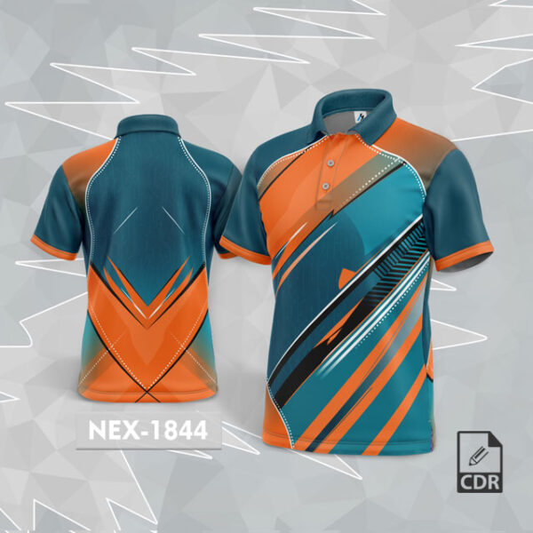 NEX 1844 AIRFORCE WITH ORANGE GRADIENT SPORTSWEAR SUBLIMATION JERSEY DESIGN