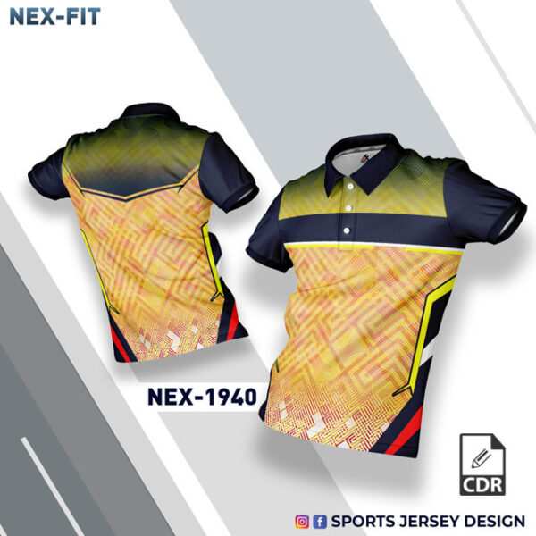 NEX 1940 YELLOW WITH OLIVE GREEN/NAVY BLUE GRADIENT SPORTSWEAR SUBLIMATION JERSEY DESIGN