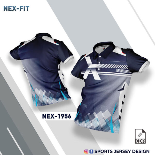 NEX 1956 NAVY BLUE AND WHITE SPORTSWEAR SUBLIMATION JERSEY DESIGN