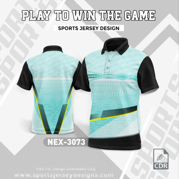 NEX 3073 SEA GREEN WITH WHITE GRADIENT SPORTSWEAR SUBLIMATION JERSEY DESIGN