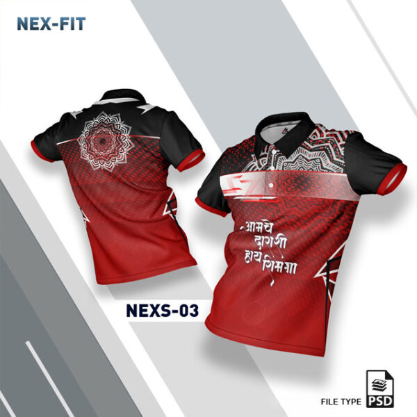 NEXS-03 RED AND BLACK SHIMGA FESTIVAL SUBLIMATION JERSEY DESIGN