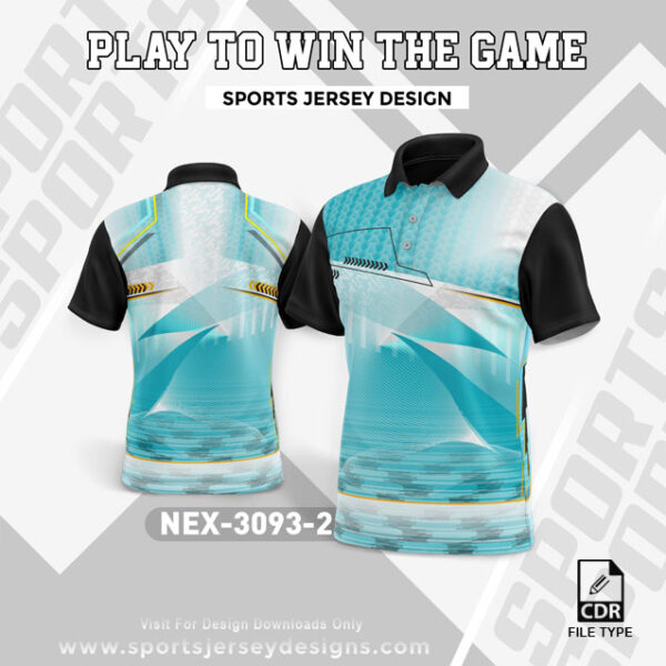 NEX 3093-2 BLUE WITH WHITE GRADIENT SPORTSWEAR SUBLIMATION JERSEY DESIGN