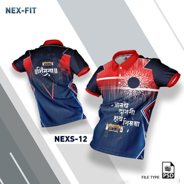 NEXS-12 RED AND NAVY BLUE SHIMGA FESTIVAL SUBLIMATION JERSEY DESIGN