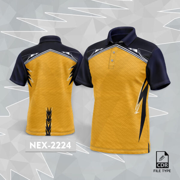 NEX 2224 GOLDEN YELLOW WITH NAVY BLUE GRADIENT SPORTSWEAR SUBLIMATION JERSEY DESIGN