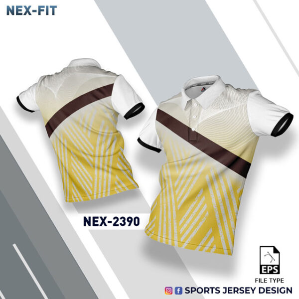 NEX 2390 YELLOW WITH WHITE GRADIENT SPORTSWEAR SUBLIMATION JERSEY DESIGN
