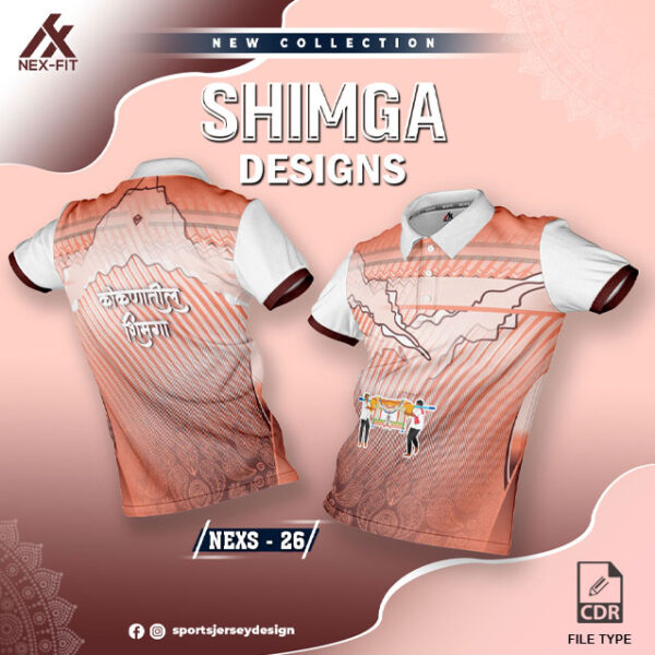 NEXS-26 PEACH AND WHITE SHIMGA FESTIVAL SUBLIMATION JERSEY DESIGN