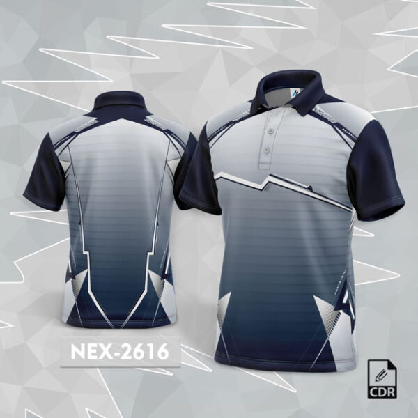 NEX 2616 GRAY WITH WHITE AND NAVY BLUE GRADIENT SPORTSWEAR SUBLIMATION JERSEY DESIGN