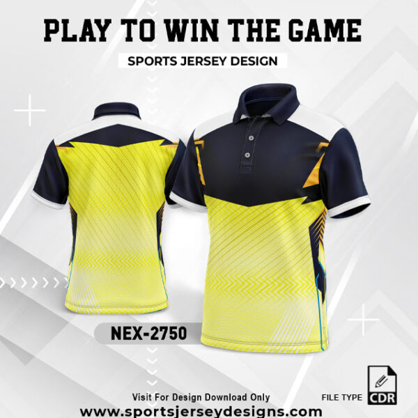 NEX 2750 YELLOW WITH BLACK GRADIENT SPORTSWEAR SUBLIMATION JERSEY DESIGN