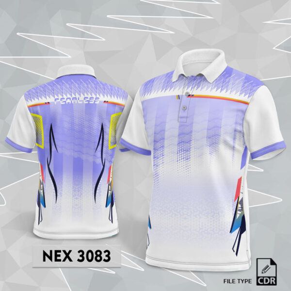 NEX 3083 WHITE WITH VIOLET GRADIENT SPORTSWEAR SUBLIMATION JERSEY DESIGN