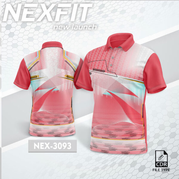 NEX 3093 RED WITH WHITE GRADIENT SPORTSWEAR SUBLIMATION JERSEY DESIGN