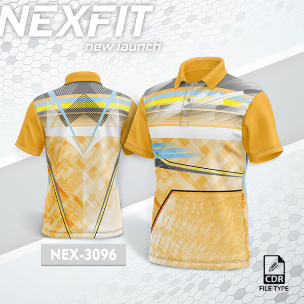 NEX 3096 GOLDEN YELLOW WITH WITHE GRADIENT SPORTSWEAR SUBLIMATION JERSEY DESIGN