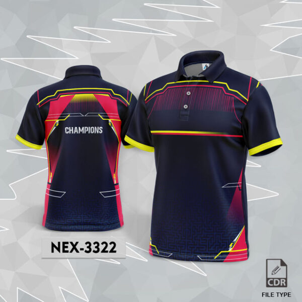 NEX 3322 NAVY BLUE WITH RANI PINK GRADIENT SPORTSWEAR SUBLIMATION JERSEY DESIGN