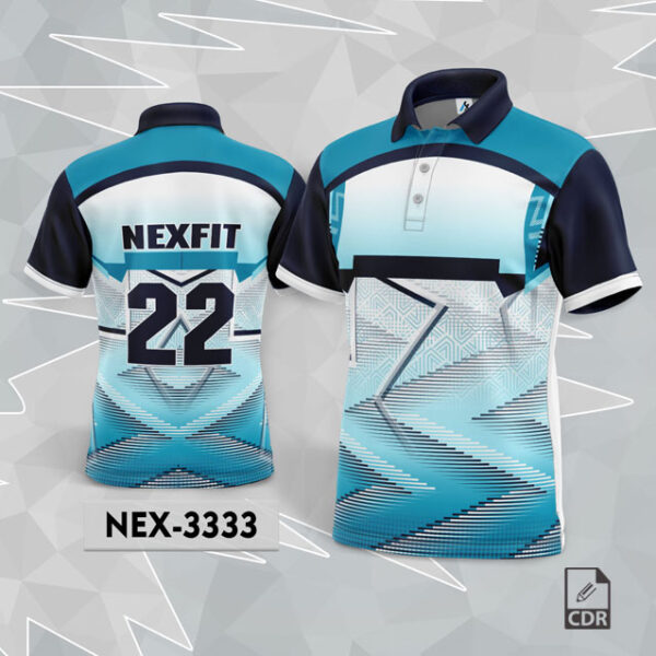 NEX 3333 SKY BLUE AND WHITE WITH NAVY BLUE GRADIENT SPORTSWEAR SUBLIMATION JERSEY DESIGN