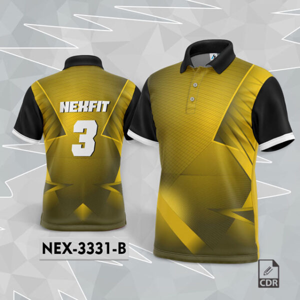 NEX 3331-B GOLDEN YELLOW  SPORTSWEAR SUBLIMATION JERSEY DESIGN