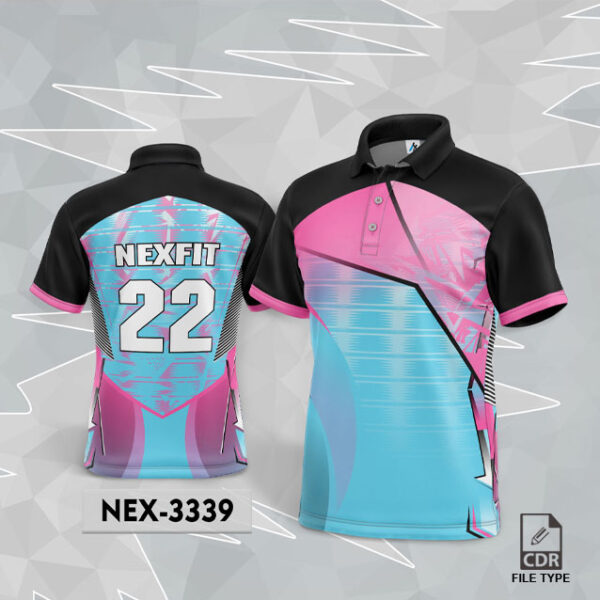 NEX 3339 PINK WITH FIROZI GRADIENT SPORTSWEAR SUBLIMATION JERSEY DESIGN