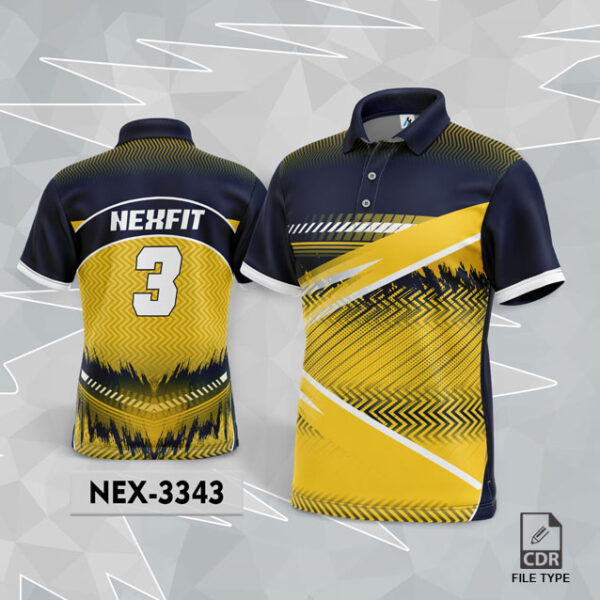 NEX 3343 YELLOW WITH BLUE GRADIENT SPORTSWEAR SUBLIMATION JERSEY DESIGN