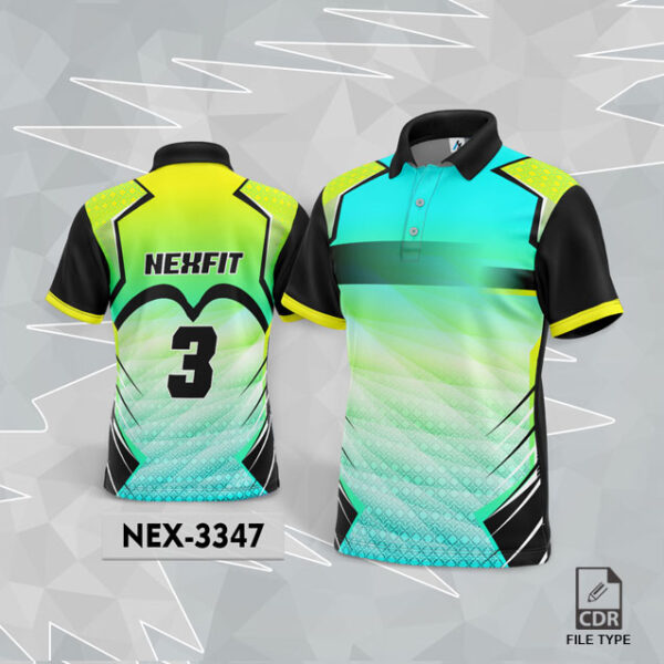 NEX 3347 PISTA GREEN WITH FIROZIGRADIENT SPORTSWEAR SUBLIMATION JERSEY DESIGN