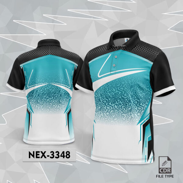 NEX 3348 BLUE WITH WHITE AND BLACK GRADIENT SPORTSWEAR SUBLIMATION JERSEY DESIGN