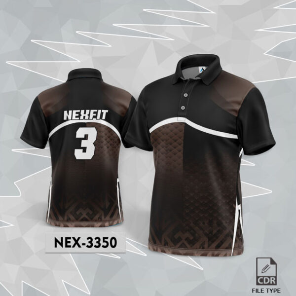 NEX 3350 BLACK WITH BROWN GRADIENT SPORTSWEAR SUBLIMATION JERSEY DESIGN