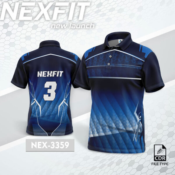 NEX 3359 BLUE WITH NAVY BLUE GRADIENT SPORTSWEAR SUBLIMATION JERSEY DESIGN
