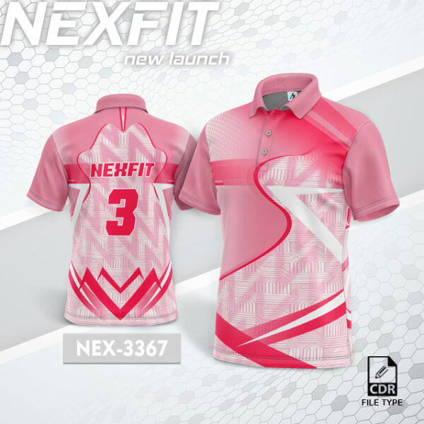 NEX 3367 BABY PINK WITH WITHE GRADIENT SPORTSWEAR SUBLIMATION JERSEY DESIGN