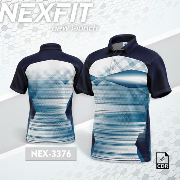 NEX 3376 BLUE WITH FIROZI GRADIENT SPORTSWEAR SUBLIMATION JERSEY DESIGN