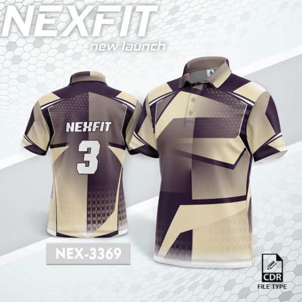 NEX 3369 BEIGE/CREAM WITH DARK PURPLLE GRADIENT SPORTSWEAR SUBLIMATION JERSEY DESIGN