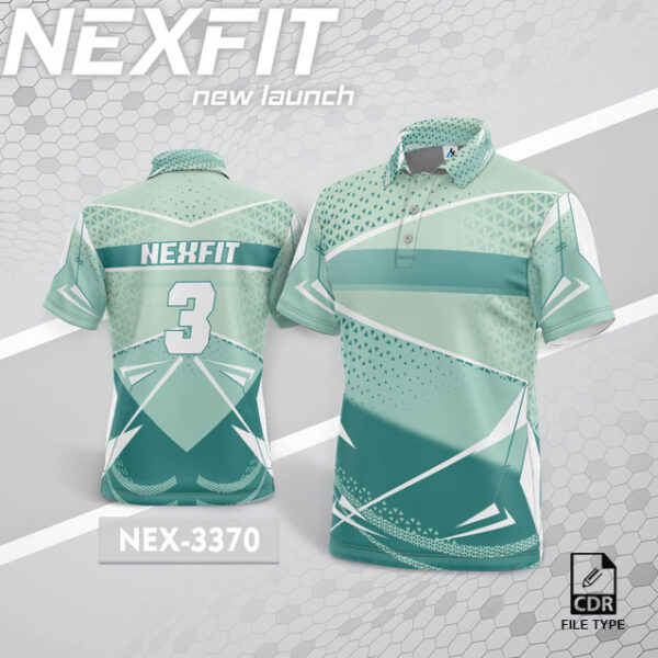 NEX 3370 MINT GREEN WITH WHITE GRADIENT SPORTSWEAR SUBLIMATION JERSEY DESIGN