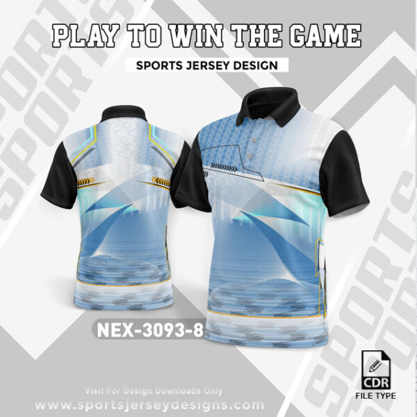 NEX 3093-8 SKY BLUE WITH WHITE GRADIENT SPORTSWEAR SUBLIMATION JERSEY DESIGN