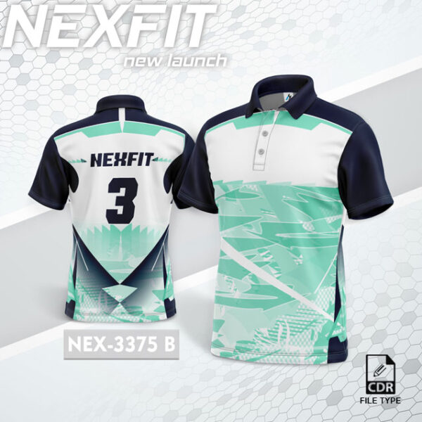 NEX 3375-B SEA GREEN WITH WITHE GRADIENT SPORTSWEAR SUBLIMATION JERSEY DESIGN