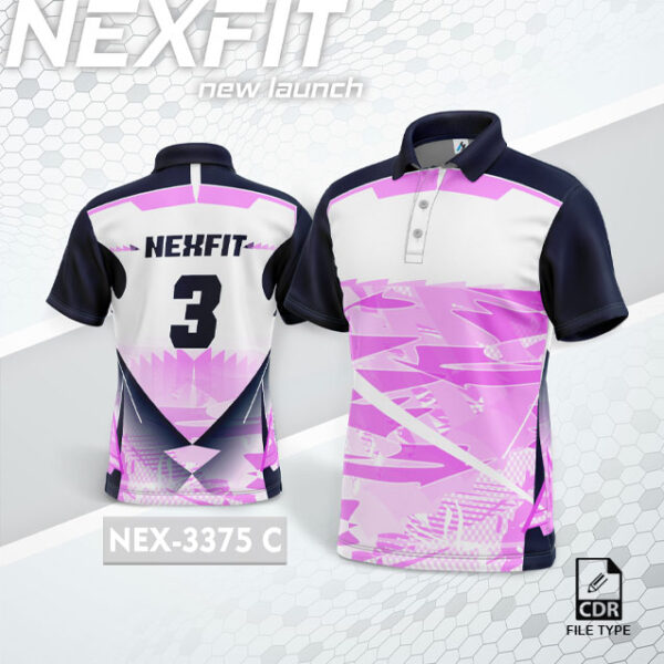 NEX 3375-C PINK  WITH WITHE GRADIENT SPORTSWEAR SUBLIMATION JERSEY DESIGN