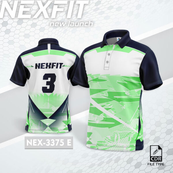 NEX 3375-E PISTA GREEN WITH WITHE GRADIENT SPORTSWEAR SUBLIMATION JERSEY DESIGN