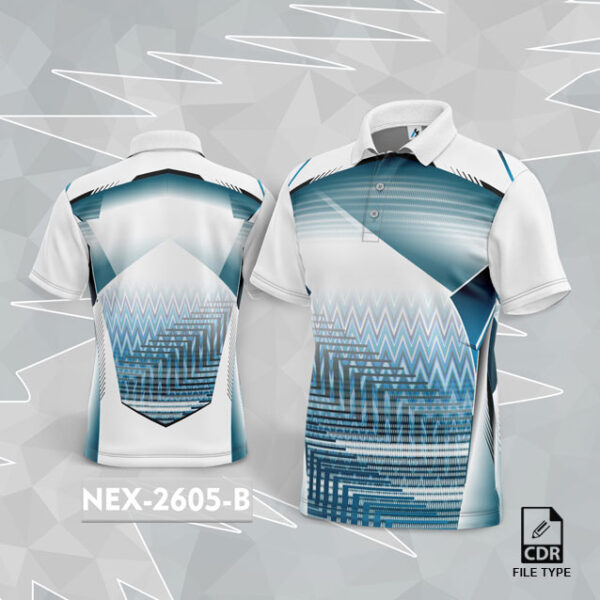 NEX 2605 B SKY BLUE  WITH WHITE  GRADIENT SPORTSWEAR SUBLIMATION JERSEY DESIGN