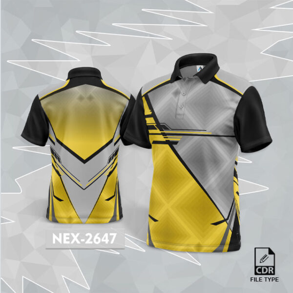 NEX 2647 GOLDEN YELLOW WITH DARK GRAY GRADIENT SPORTSWEAR SUBLIMATION JERSEY DESIGN