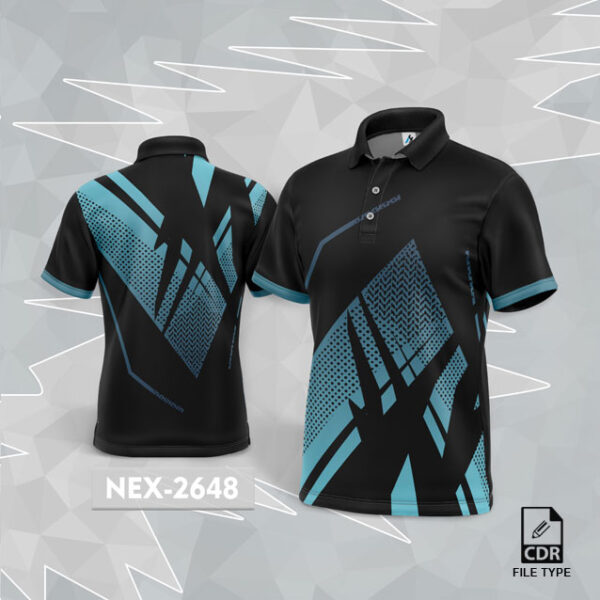 NEX 2648 BLACK WITH FIROZI GRADIENT SPORTSWEAR SUBLIMATION JERSEY DESIGN