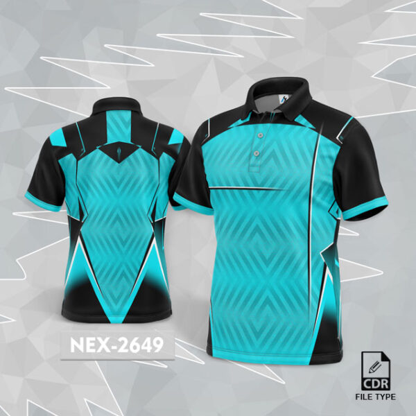 NEX 2649 FIROZI WITH BLACK GRADIENT SPORTSWEAR SUBLIMATION JERSEY DESIGN