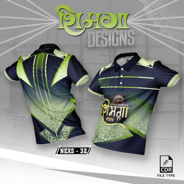 NEXS-32 NAVY BLUE AND PISTA GREEN SHIMGA FESTIVAL SUBLIMATION JERSEY DESIGN