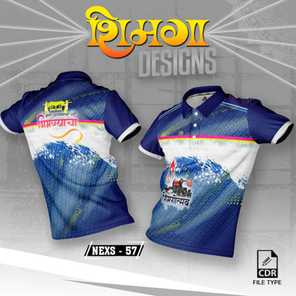 NEXS-57 ROYAL BLUE AND WHITE SHIMGA FESTIVAL SUBLIMATION JERSEY DESIGN