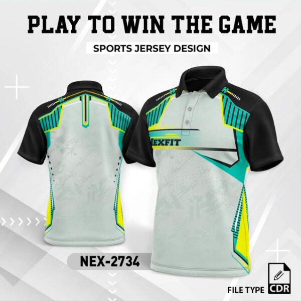 NEX-2734 Sublimated Cricket Jersey Design in Light Pista Green and Black