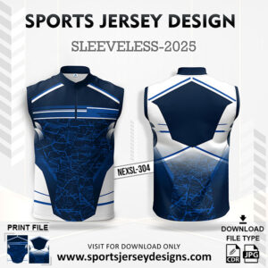 NEXSL-304 Navy Blue Sleeveless Sublimation Jersey Design for Monsoon Cricket