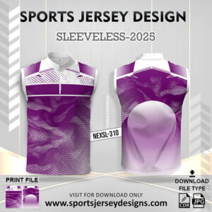 NEXSL-310 Purple Sleeveless Sublimation Jersey Design for Monsoon Cricket