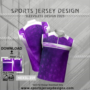 NEXSL-359 Puple And White Sleeveless Sublimation Jersey Design for Monsoon Cricket