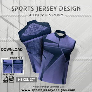 NEXSL-371 Light Violet And Navy Blue Sleeveless Sublimation Jersey Design for Monsoon Cricket