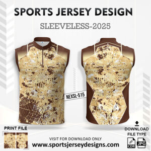 NEXSL 515 Brown And Coffee Sleeveless Sublimation Jersey Design for Monsoon Cricket