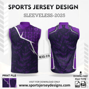 NEXSL 516 Purple Sleeveless Sublimation Jersey Design for Monsoon Cricket
